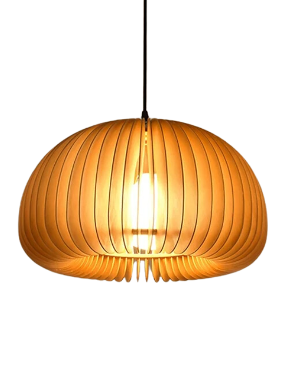 PumpkinGleam - Vintage Wood Pendant Chandelier