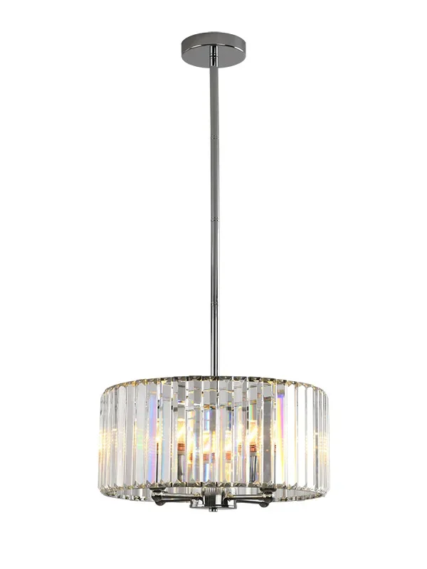"Chrome Crystal Elegance - Modern LED Pendant Light