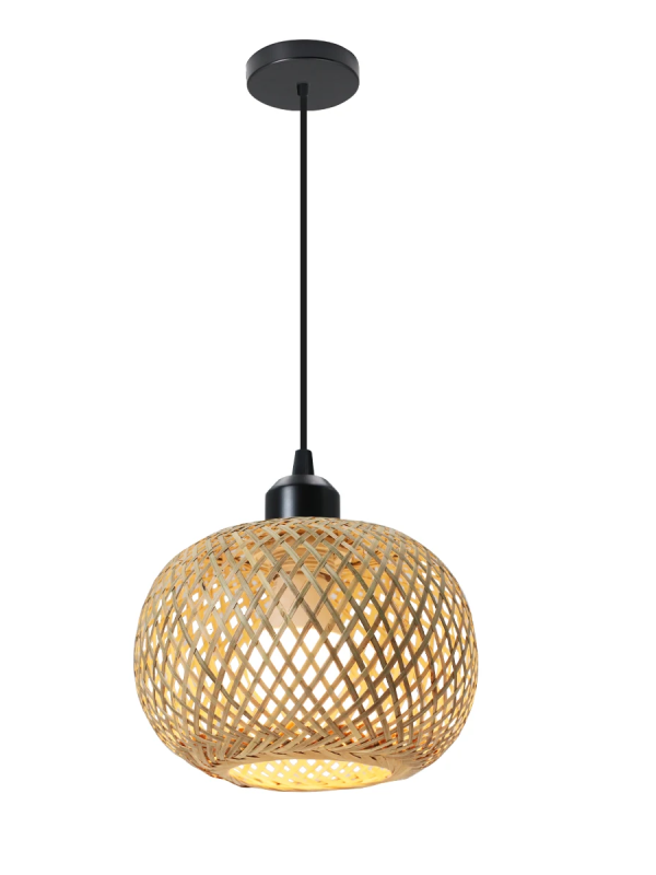 Retro Rattan Glow - Bamboo LED Pendant Light