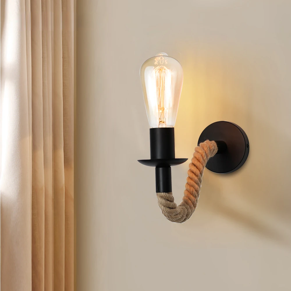 RetroRope - Vintage Hemp Rope Wall Sconce - Image 2