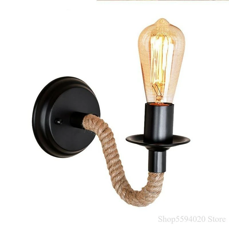 RetroRope - Vintage Hemp Rope Wall Sconce - Image 5