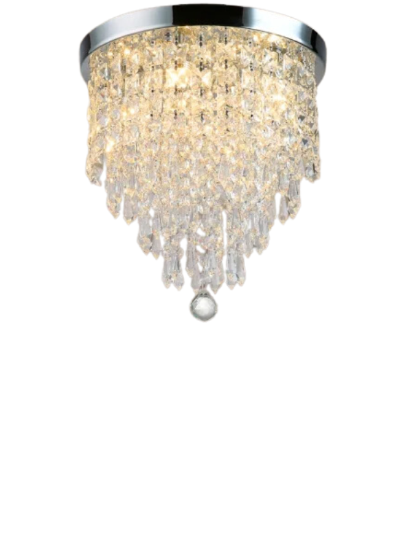 EleganceGlow - 4-Light Modern Flush Mount Crystal Ceiling Chandelier