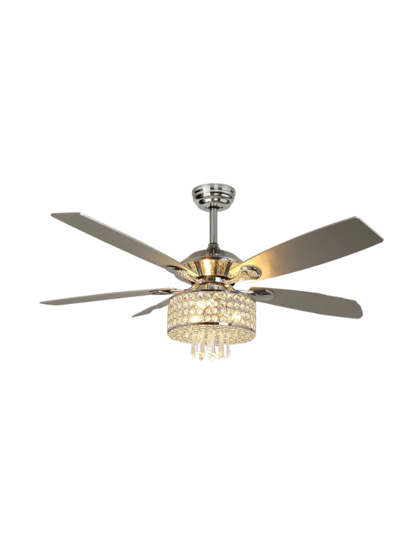 CrystalElegance - 52" Luxury Crystal Ceiling Fan with Remote