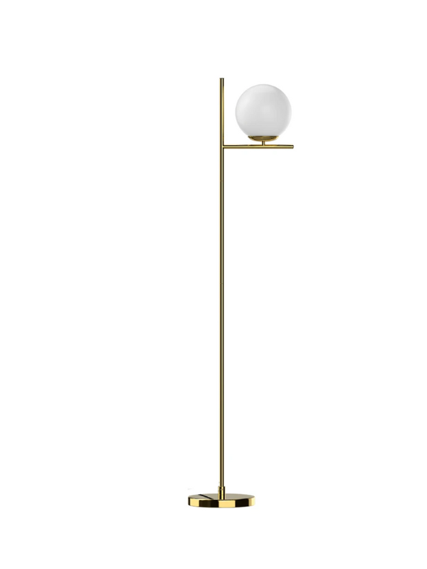 LunarGlow - Modern Frosted Glass Globe Floor Lamp