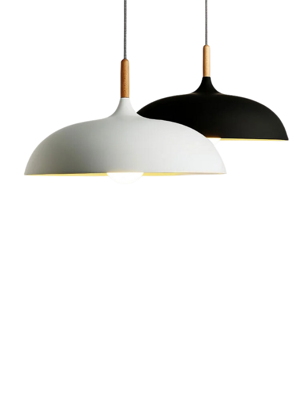 ArtDeco Elegance - Modern Wood & Aluminum Pendant Lamp