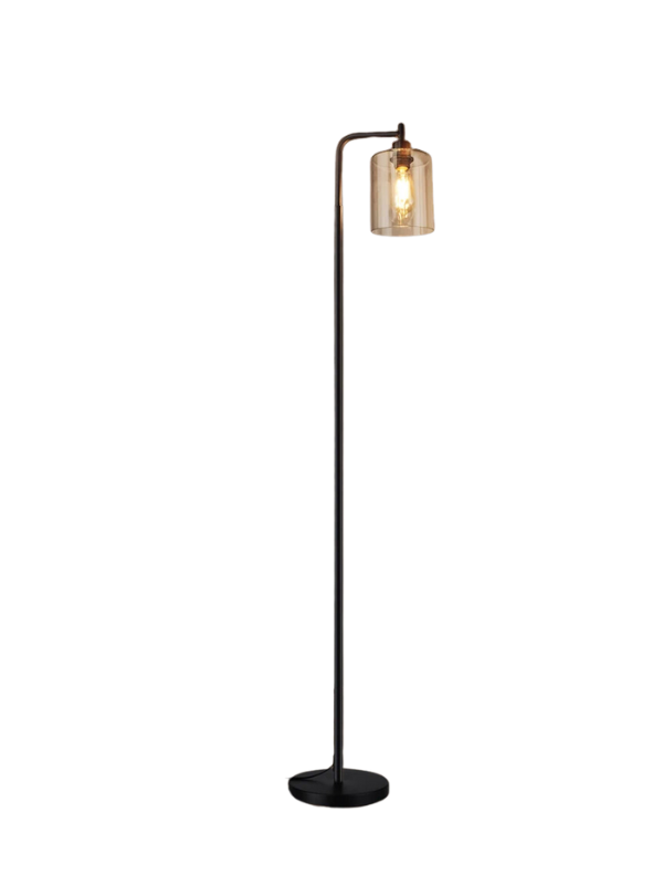 Elegance Noir - Industrial Glass Shade Floor Lamp