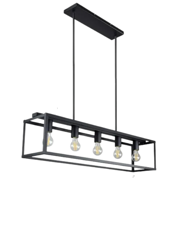RetroLux - 5-Light Vintage Pendant Chandelier with Metal Cage