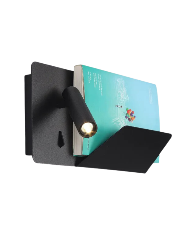 FlexiRead - LED Wall Lamp with USB Charger and Shelf