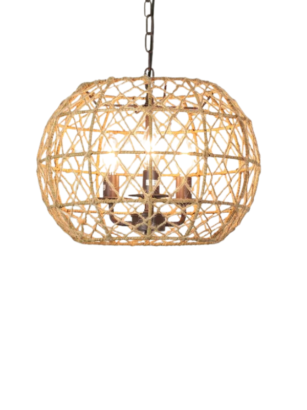 CoastalChic - Depuley Rustic Woven 3-Light Pendant